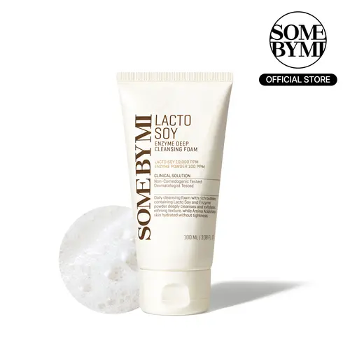 Lacto Soy Enzyme Deep Cleanser 3.4oz - Korean Skincare - Vegan Face Wash with Papain for Pore & Dead Skin Care - Hydrating Hyaluronic Acid