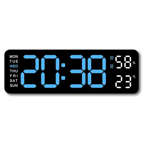 LED Digital Alarm Clock with Dual Alarm, Digital Wall Clock for Bedroom & Office, 10" Large Display 12/24H Desk Clock with Temperature/Humidity/Week/Adjustable Dimmer, Minimalist Clock Lights Set, St. Patrick's Day Home Decorations, Mother's Day Gifts