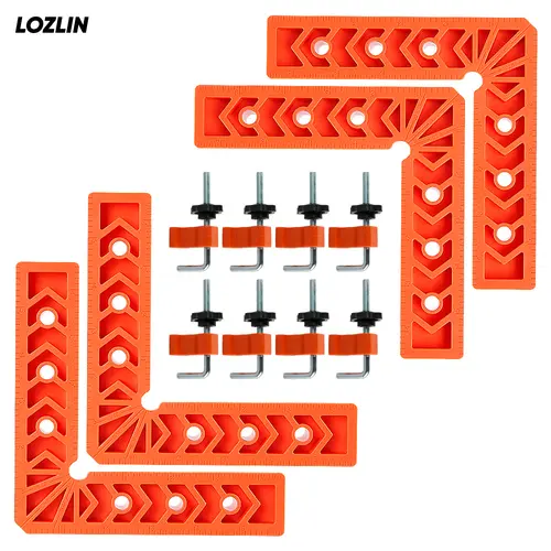 4PCS Right Angle Clamp Kit – for picture frames, boxes, Furniture, Home, cabinets or drawers & stone positioning multi-surface adjustable fastening tool