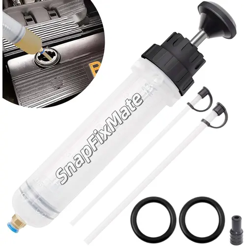 GJANSH 200 CC Fluid Extractor, Oil Extractor Pump, Oil Suction Pump Syringe with Two 9.2" Extension Tubes, Vacuum Siphon Pump, Automotive Oil Change Tools for Gasoline toolupgrade