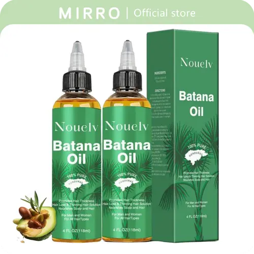 Batana Oil - Dr. Sebi Organic Raw Honduras Hair Oil, 100% Pure & Natural Moisturizing Hydrating Beauty Product, 4 FL OZ Scalp Nourishment for Thicker Stronger Hair, Frizz Control Haircare Treatment, Moisturizer, Daily