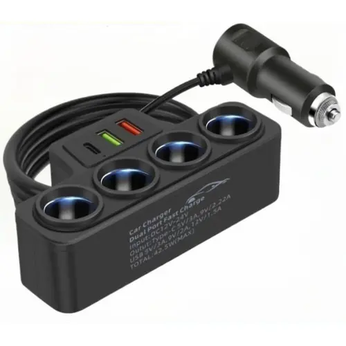 120W USB Car Charger 4-Socket Adapter for 12V Vehicles, with PD Fast Charge, QC3.0 & PD 3 Charging Ports,back to school,back to school haul