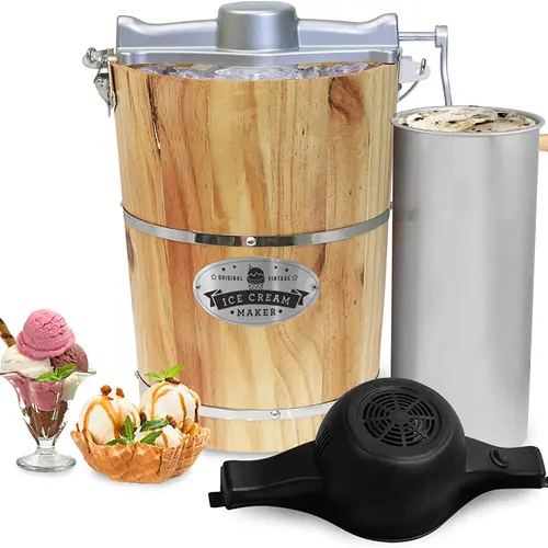 Elite EIM916X 6 Quart Pine Bucket Ice Cream Maker