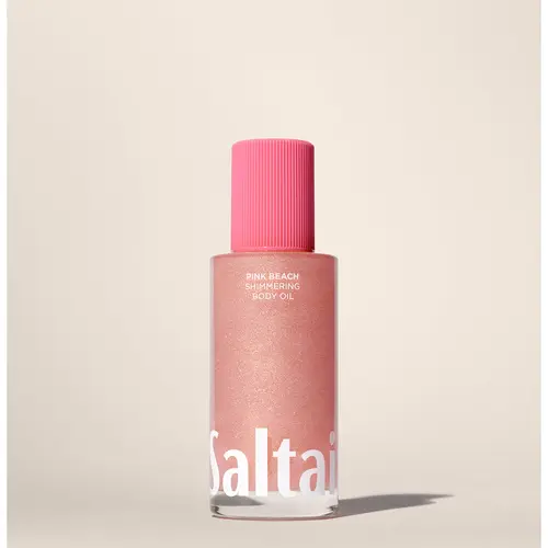 Saltair Pink Beach Shimmering Body Oil – Hydrating Glow Oil with Squalane & Golden Shimmer – Coconut, Almond Blossom & Vanilla – 4 fl oz