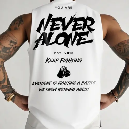 Men's Sleeveless Muscle Fitness Tank Top, Fashion Letter Print Casual Vest, Breathable Summer Underlayer Shirt, Comfortable Sportswear, Activewear, Fitness Apparel, Gym Tops, Gym Workout Wear, Sleeveless Sporty Design, Fitness Clothes