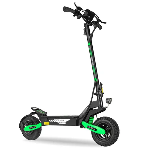 EOEOTWO GT06 Adult Electric Scooter - 1200W Motor, 11-in Solid Tires, 28 mph Speed, 40-mile Range, Foldable, Dual Disc Brakes, Dual Shock Absorbers, Off Road Commuting Scooter, Off Road Scooter