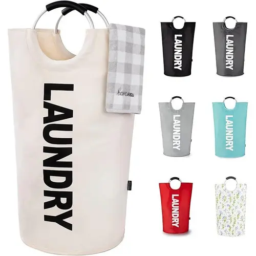 Durable Portable Waterproof Laundry Basket with Soft Handle, Foldable Multi-Purpose Storage Organizer for Bathroom, Laundry Room, Portable Laundry Baskets, With Handle Laundry Baskets