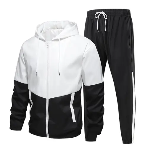 Men's 2-Piece Tracksuit Set - Hooded Windbreaker & Pants for Jogging, Workout (2 Piece Mens Activewear, Men's Sets)