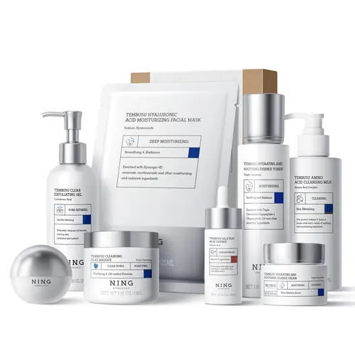 NING DERMOLOGIE Singapore Tembusu Essence Skincare Gift Set|Amino Acid Cleanser+Cleansing Clay Mask+Exfoliating Gel+BesagerasiaSC Essence Toner + Anti-Wrinkle Essence Cream + Salicylic Acid Serum + Firming Eye Cream + Hyaluronic Acid Mask (10 Sheets) tikt
