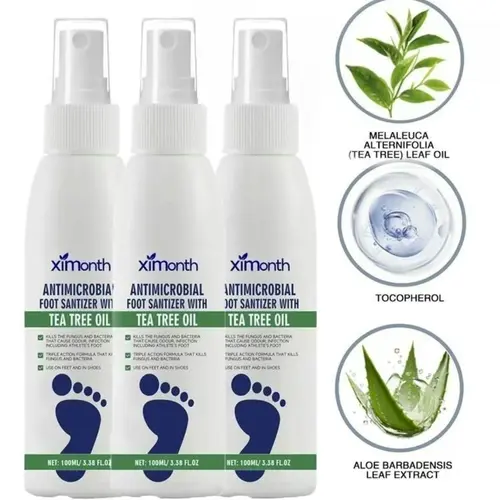 3-Pack Tea Tree Oil Moisturizer Bottle, Daily Spray for Cracked Feet & All Skin Types, Unisex Hand & Foot Care Product, Christmas Gift for Nail Fungus Concerns