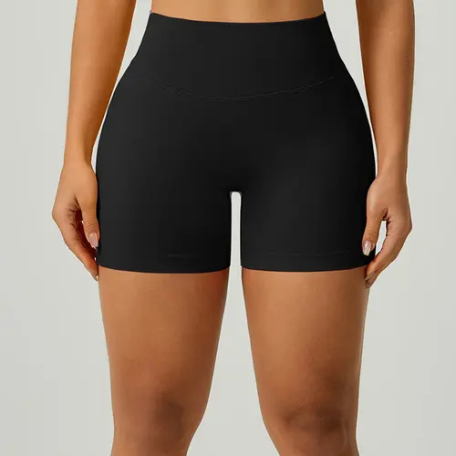 Women's Seamless High Waist, Sporty Tight-Fit Running Workout Pants, Moderate Stretch Kint Fabric for All Seasons, Athletic Wear Active Shorts, Shorts Sportswear