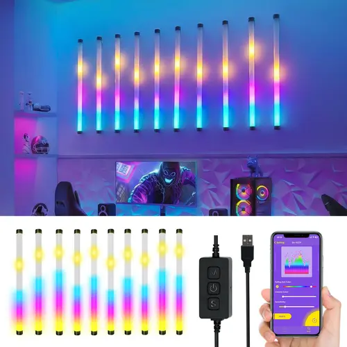 USB RGB + IC light and music color changing rhythm variation sound-picking LED light strip, Music lights, Cool Lights, suitable for living room, bedroom, e-sports TV, live streaming room music atmosphere art light, holiday Gifts
