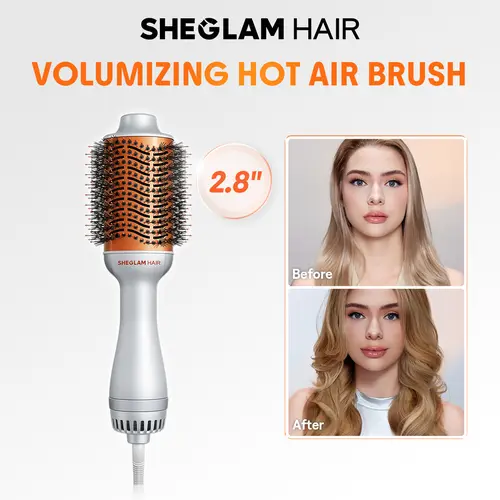 SHEGLAM HAIR Blowout Bliss Volumizing Hot Air Brush | Hair Dryer Brush | 3-Level Temps | 33000RPM | Quick Blow Dry | GLOSS PRO Coating | Reduce Frizz | Blow-Dry Straighten Curl Volumize #curling iron #hair curler #hair crimper