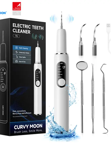 CURVY MOON Teeth Cleaner Kit electric toothbrush Portable Oral IrrigatorWaterproof Teeth Cleaner, 5 Modes Teeth Cleaning Tool for Home & Travel,Water Flosser for Teeth tooth cleaning kit teeth flossing electric teeth cleaner electric water flosser summerw