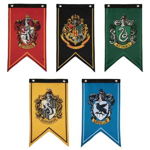 Harry Potter Hogwarts House Banner Flag Set (12'' x 20'')