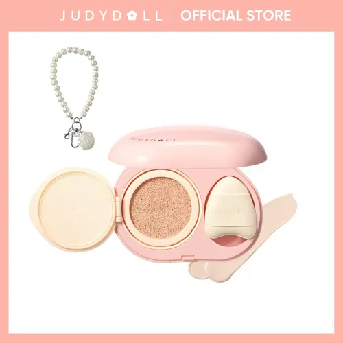 JUDYDOLL Highlighting Concealer Cushion - Beauty Products, Make Up, Radiance-Boosting, Hydrating, Long-Lasting, Lightweight, Skin-Fit, Lifting, Soft Light, Portable Touch-Up Powder, #h00 Bright Pink, Beginner-Friendly, Summer-Ready, back to school