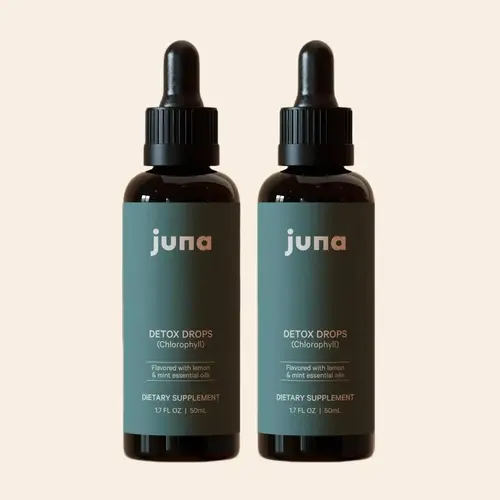 Juna Liquid Chlorophyll Detox Drops Set of 2 (100 Servings), Gluten-Free Natural Herbal Wellness Blend Dietary Supplement, Liver Health Support, Detoxifying Gut Microbiome Aid, Cellular Energy Boost, Internal Toxin Eliminator
