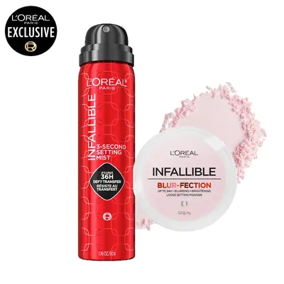 Summer Ready Duo: Infallible 3-second Setting Spray + Blur-fection Setting Powder, L'Oreal Paris