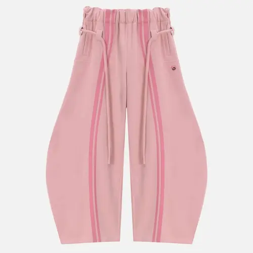 Aelfric Eden Women's Striped Cotton Oversized Baggy Barrel Pants - Elastic Waist, Minimalist Streetwear Clothing, Casual Alternative Swag Baggy Sweatpants, Unisex Basic Bottoms,back to school shopping, Alternative Style