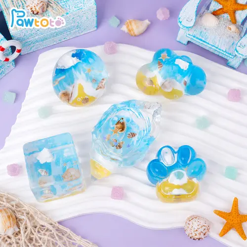 Pawtoto Beach Bliss Handcrafted Silicone Squishy Toy - Handmade Fidget Relief, Aroma-Infused, Fidget-Friendly Band, Stress Relief Toy (Summervibes)