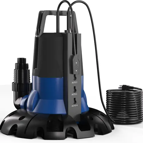 Cofiyard1/2 HP Automatic Pool Cover Pump 3200 GPH Submersible Water Pump Inground & Above Ground, Water Removal Sump Pump with 25 Feet Power Cord for Swimming Pool Garden Pond Basement Window Well Swimming Pool Pumps, Automatic Pump
