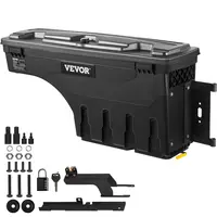 【DealsForYouDays】VEVOR Lockable Wheel Well Toolbox Storage Box, 6.6 Gal/25 L ABS Lockbox with Password Padlock & Double-Layered Security System, Waterproof Durable Truck Accessory, Compatible with 2015-2021 Ford F-150 Passenger Side