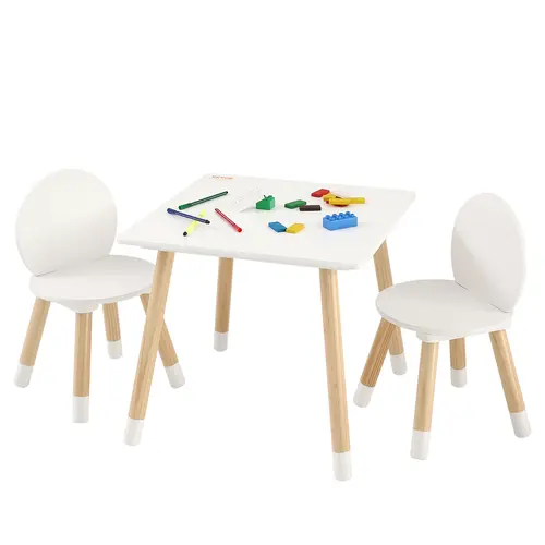 【Summerfinds】VEVOR Kids Table and 2 Chairs Set Toddler Table and Chair SetChildren Multi-Activity Table for ArtCraftReadingLearning1 Table and 2 Chairs