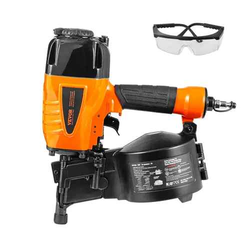 【Summerfinds】VEVOR Coil Siding Nailer CN65,1-1/4" to 2-1/2" 15 Degree Pneumatic Siding Nail Gun with Tool-Less Depth Adjustment70-120PSI Air Coil Nailer for SidingPallet SheathingWoodingFencingDecking, Home, Pressure,father'sdaygifts