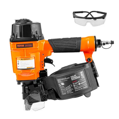 【Summerfinds】VEVOR Coil Siding Nailer MCN55,1 inch to 2-1/4 inch 15 Degree Pneumatic Siding Nail Gun70-120PSI Air Coil Nailer for SidingPallet SheathingFencingDecking,father'sdaygifts