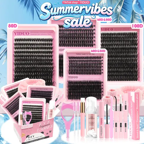 Mixed Length False Eyelashes Kit, Natural Look Extensions with Tools, Curling Fluffy Volume Lash Clusters, Handmade, Volume Focused Lashes