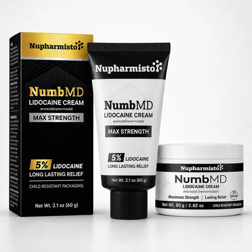 Nupharmisto Tattoo Numbing Cream - Maximum Strength Lidocaine & Menthol Healing Body Lotion & Cream for Long-Lasting Pain Relief During Tattoos, Piercings, Waxing for All Skin Types, Healing Body Lotions & Creams