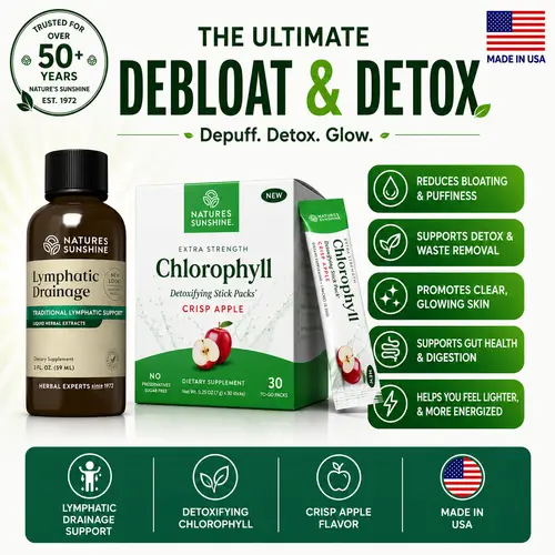 Debloat/Detox Duo: Apple Chlorophyll & Lymphatic Drainage Supplement
