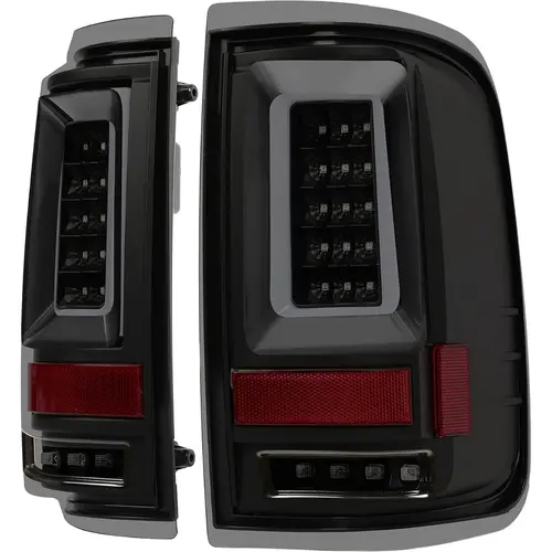 HECASA LED Tube Bar Tail Light Assembly Pair for 2004-2008 Ford F150 Truck, Black Housing & Smoke Lens, Car LED Lights, Brake Signal Rear Lamp Replacement for 5L3Z13405CA 5L3Z13404CA
