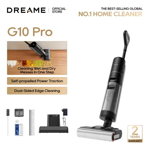 【Super Brand Day】DREAME G10 Pro Elite Wet Dry Vacuum Cleaner, Cordless Vacuum Mop All in One with Auto Self-Cleaning, Up to 30 Mins Runtime, Cordless Floor Cleaner Machine for Hard Floors, Edge Cleaning Wet Dry Vacuum