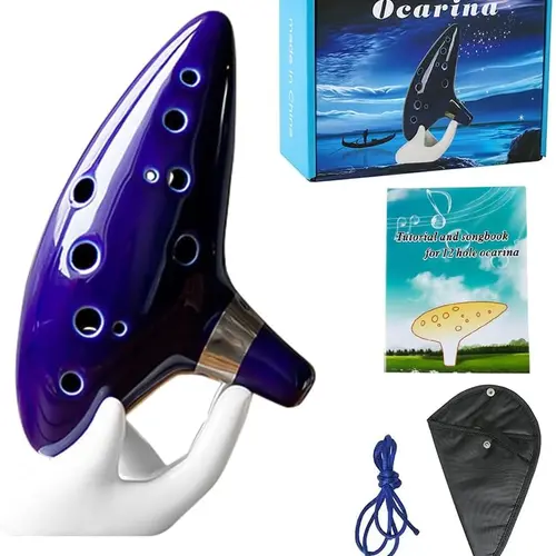 【PWDET】Ceramic Alto C Key Ocarina Flute, Zelda Ocarina of Time Professional Wind Instrument for Musical Enthusiasts