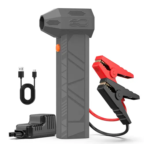 Kapeezi High-Power 2-in-1 Handheld Car Jump Starter & Power Bank Car Tool Kit, 3500A Peak Current, 18800mAh Built-In Batteries, 18W Fast Charging, 16V Ultra-High Speed Fan, Ducted Brushless Motor, 12V Gasoline Engine Emergency Starts Accessory