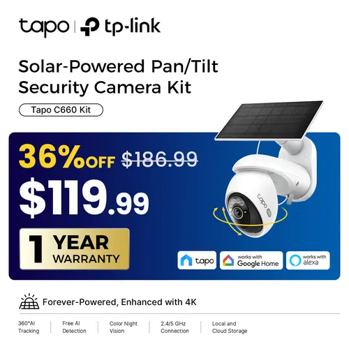TP-Link & Tapo C660 KiT 4K Solar Security｜360° AI Tracking｜Starlight Color Night Vision｜Free Local Storage｜No Wires,back to school,back to school haul