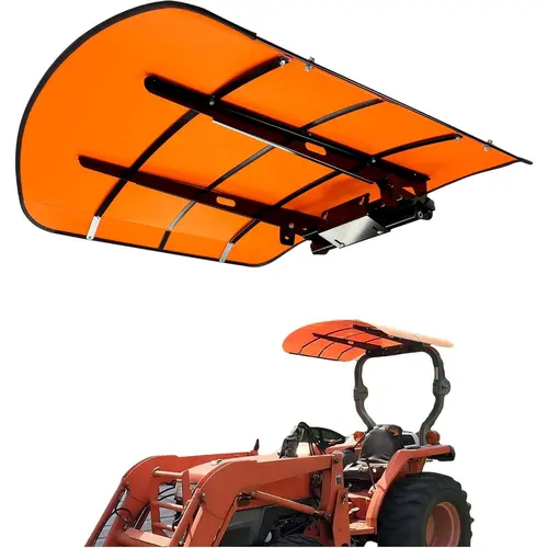 HECASA ROPS Mounting Tractor Canopy Top, 48-3/8" x 48-3/8" Orange, Lightweight Easy-Install Sun Protection for Farmers' Mowers (Adds ~4" to Height)