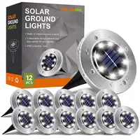 Hoodink Solar Lights Outdoor, Solar Ground Lights for Outside Waterproof, Solar Garden Lights Landscape Lighting for Patio Pathway Lawn Yard Deck Driveway Walkway, Cold White,dorm essentials,home decor,home essentials,camping essentials