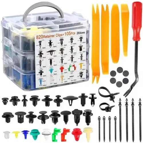 HE26 Plastic Car Clip Retainer Rivets Fasteners Kit (925/725/240/100 PCS) with 1 Remover, Easy-Install Functional Cars Accessories for Vehicle Repair, Door Trim Push Pins,toolupgrade