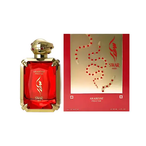 Arabiyat Prestige Swar Venin Eau De Parfum for Adults - Women's Romantic Fragrance, Long Lasting Perfume with Deep Floral, Cherry Intense, Citrus, Woody Musk & Cedar Notes, Arabian Scent (3.4 fl oz)