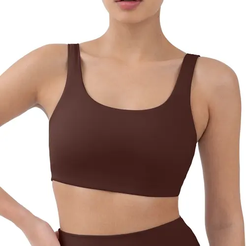 PAVOI Women's Buttery Soft FlexFlow Sports Bra - Bra for Women, Low Scoop Neck, High Support, No-Bounce Hold, Quick Dry, Machine Washable, A-DD Cup Coverage for Gym Workouts, Running