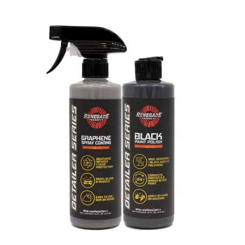 Renegade Products Graphene Polish & Protect Kit - Detailer Series Graphene Spray Coating & Ceramic Black Paint Polish for Enhanced Gloss & UV Protection