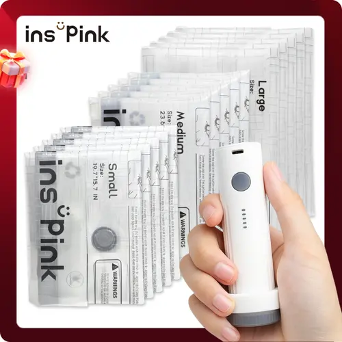 [2026] Inspink Vacuum Seal Compression Storage Bags With 25 W USB‑Rechargeable Wireless Pump, Multi‑Sizes Ultra‑Compact Organizer For Clothing, Bedding, Business Travel, Waterproof Space‑Saving Vacuum Storage Solution #TravelEssentials #LuggageCompression