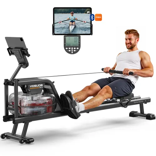 FED Fitness Yosuda Series RM8 Ergonomic Rowing Machine - Unisex Home Fitness Equipment, Bluetooth-Enabled, App-Supported, Comfortable Seat Cushion, Workout Machines for At-Home Gym Use