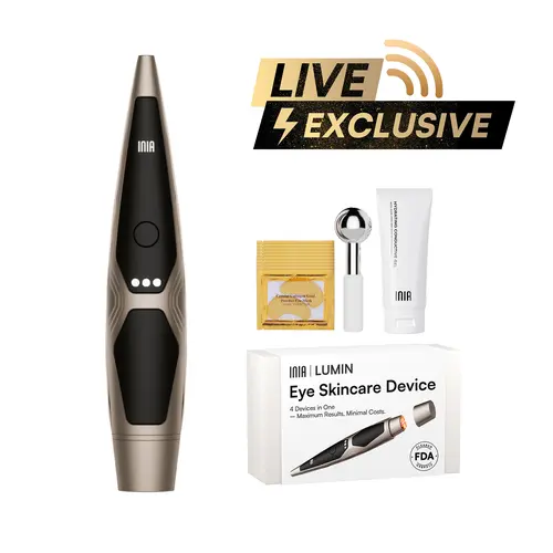 【LIVE EXCLUSIVE】INIA LUMIN 4-in-1 Eye Skincare Wand – 3 Mins a Day for Fewer Lines in 14 Days & Less Puffiness in 21, FDA-Cleared, Spa-Level Results at a Fraction of the Price, Lift & Brighten Eyes in Just Weeks,Summer Beauty Gift Ideas