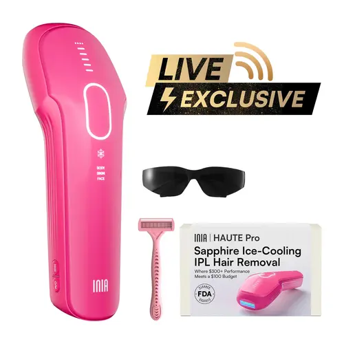 【LIVE EXCLUSIVE】INIA HAUTE Pro Sapphire Ice-Cooling IPL Hair Removal Device – Painless, FDA Cleared, Full Body & Bikini Use, Long-Lasting Results for Women & Men, 2-Year Warranty – Stay Cool & Smooth This Summer，Summer Beauty Gift Ideas