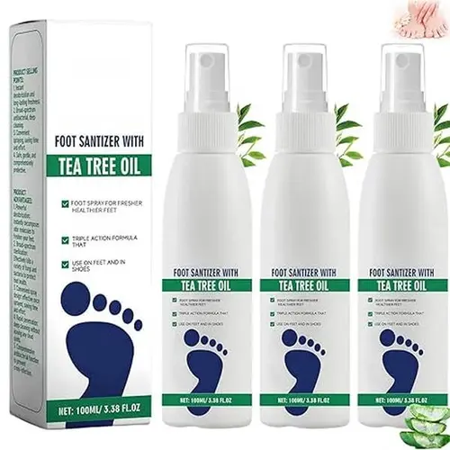 (3PCS) Antifungal Foot Spray with Tea Tree Oil & Aloe Vera - Sensitive Skin Moisturizer, Disposable Shoe Deodorizer, Odor Solution Foot Treatments & Remedies, Long-Lasting Refreshing Comfort