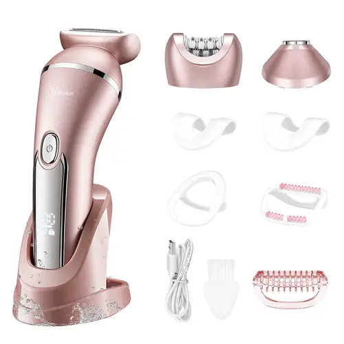 Women's 3-In-1 Home Hair Removal Kit, Rechargeable Hair Remover, Epilator Hair Remover, Body Trimmer Shaver Beauty Set, Dry & Wet Use USB Rechargeable, Perfect Gift for Girlfriend Mother's Day