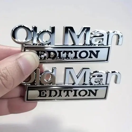 "Old Man Edition" 3D Emblem Sticker Badge - Funny Automotive Decals, Car Vehicle Decoration, Decal for Trucks, Funny Gifts for Dad, Compatible with Car, SUV, Motorcycle, Truck Decals